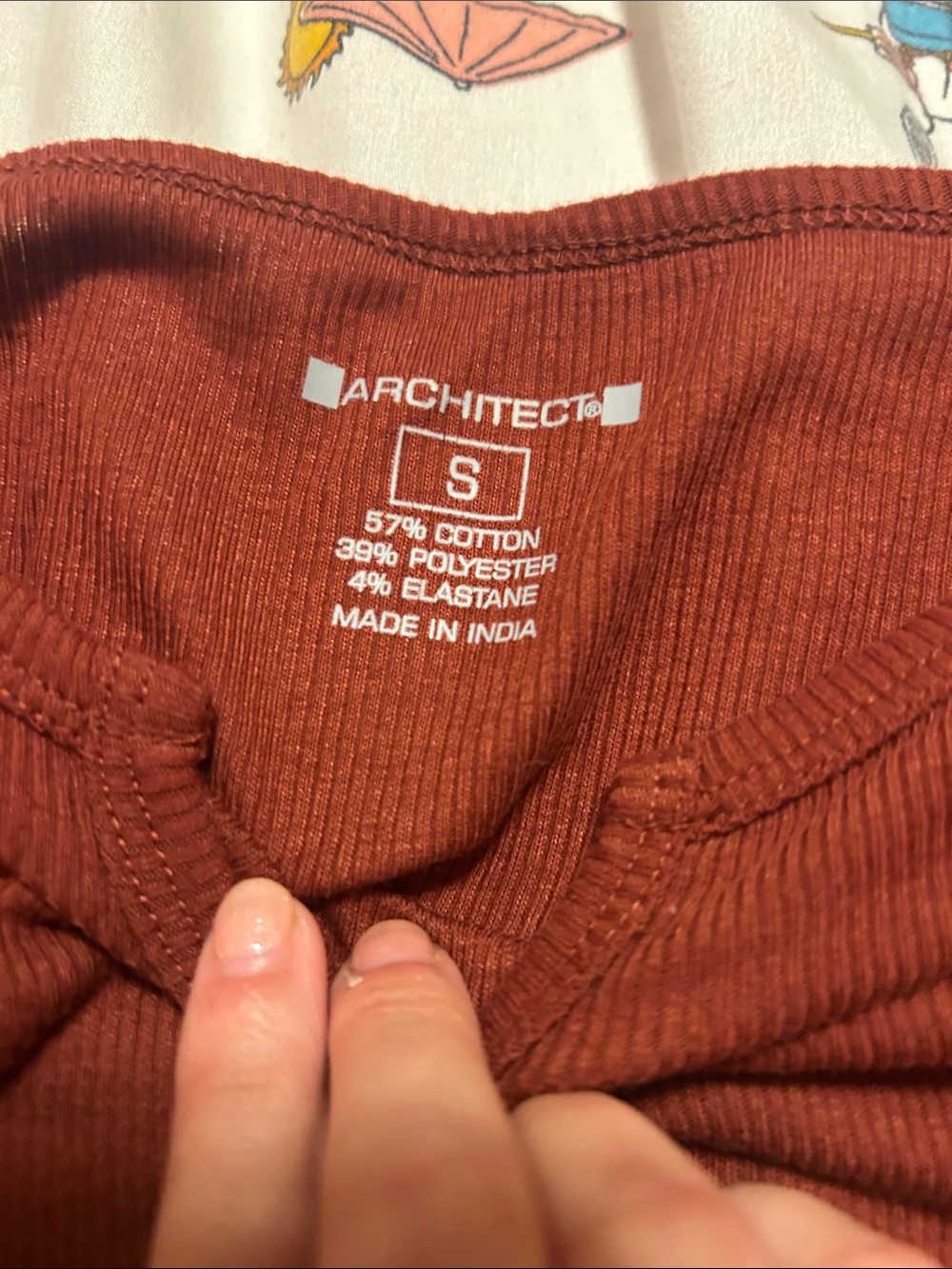 Architect Ribbed Long-Sleeve Top in Rust - Picture 2 of 3